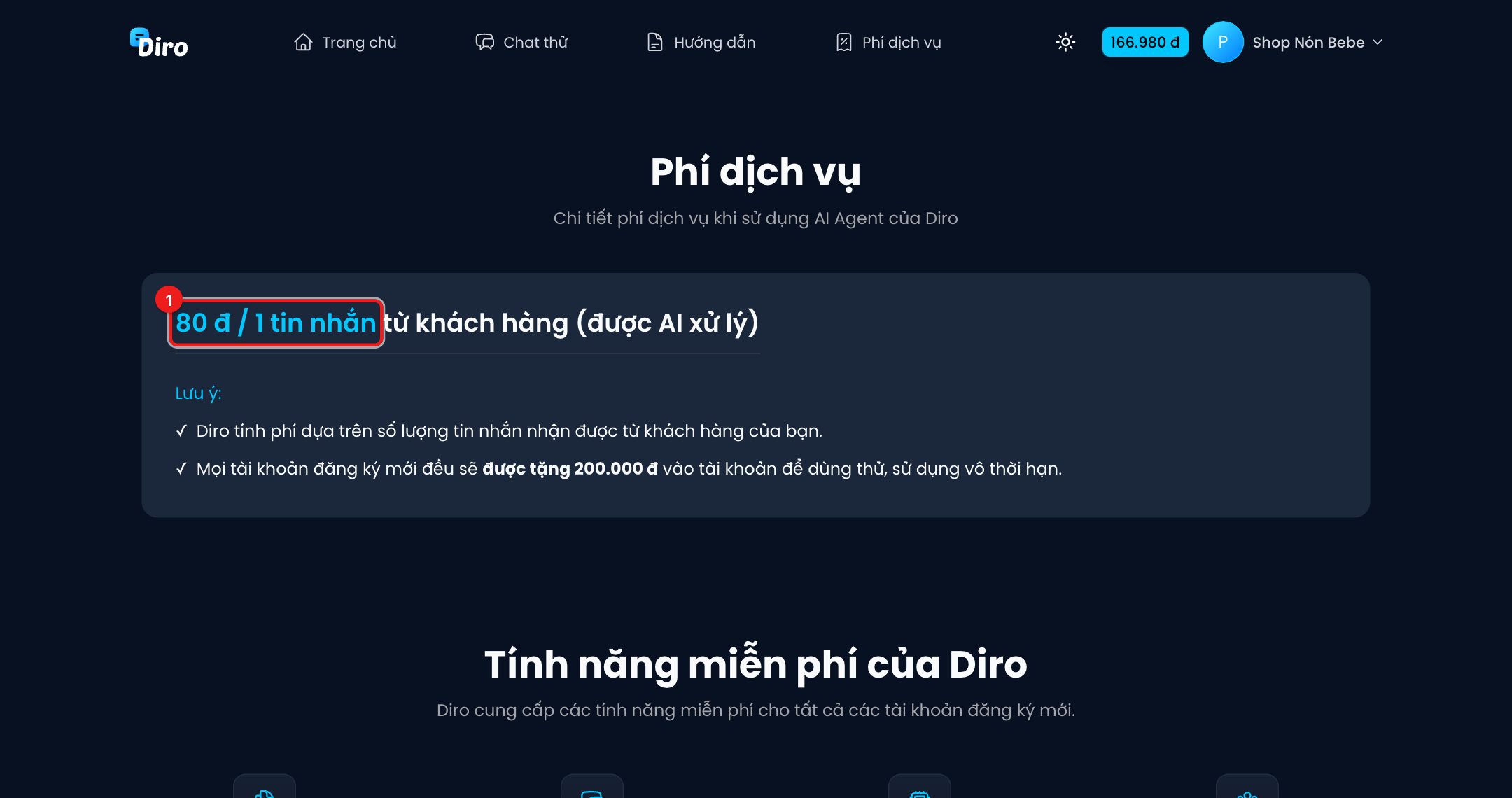 Trang Phí dịch vụ