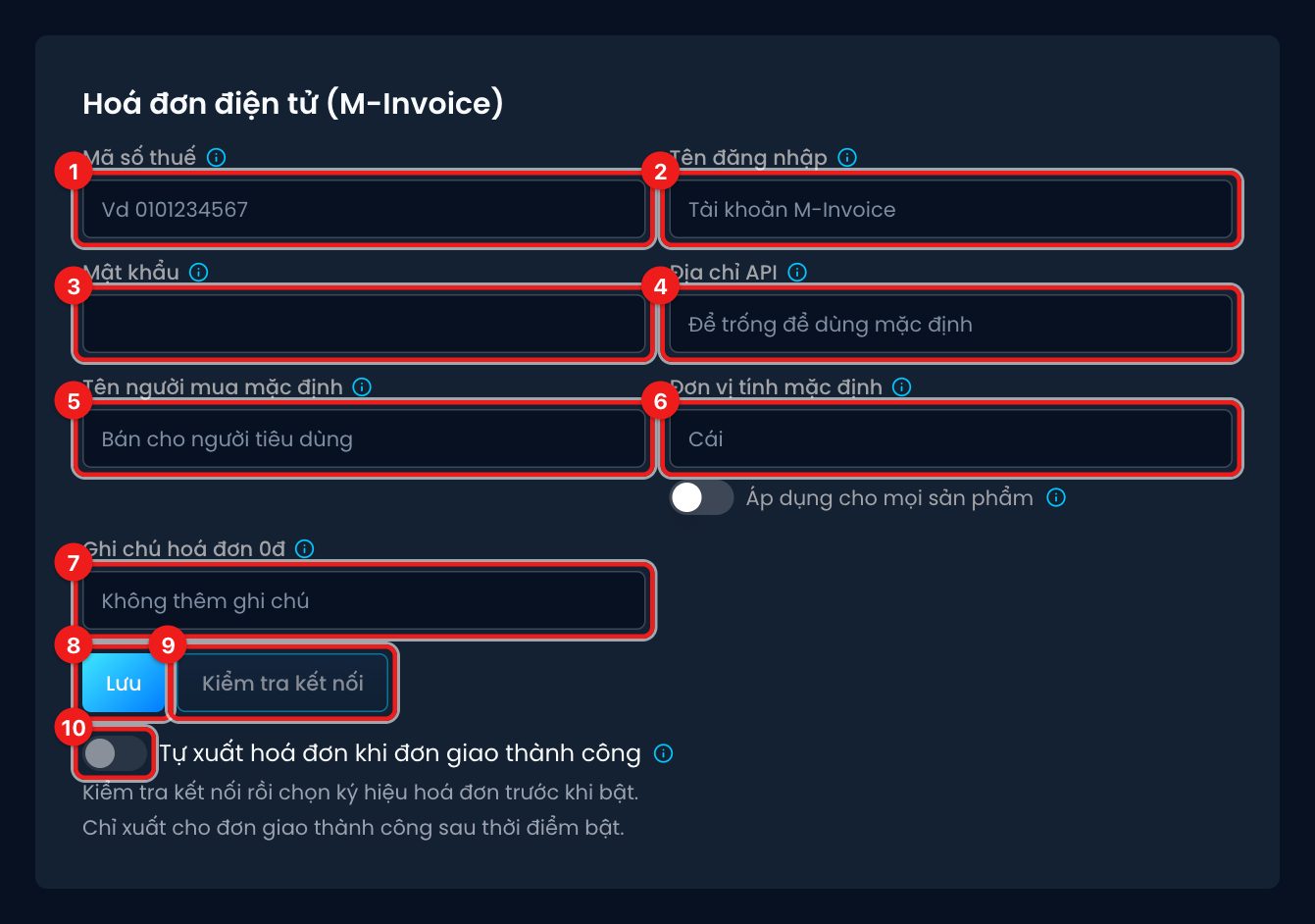 Khung Hoá đơn điện tử (M-Invoice)