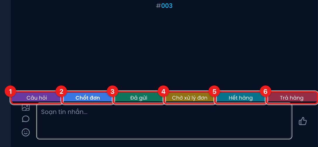 Thanh thẻ dưới khung chat